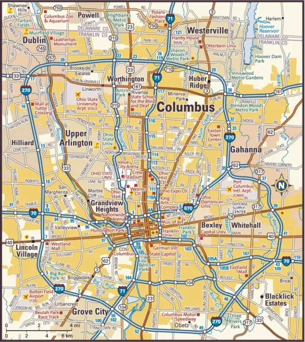 Framed Print : Columbus, Ohio area Framed Print : Columbus, Ohio area