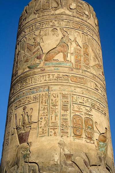 Column with hieroglyphs in Philae temple