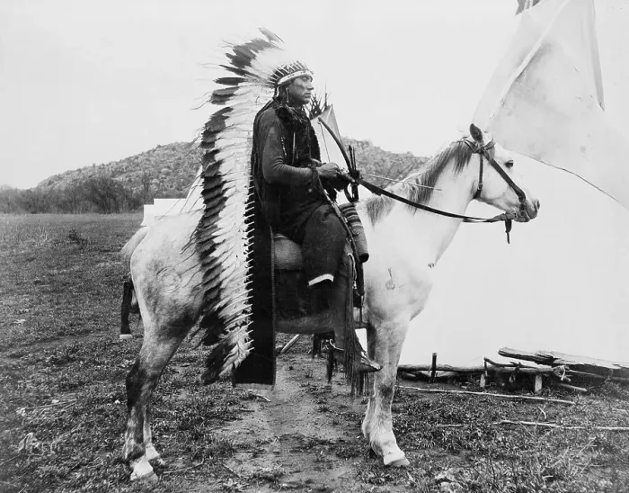 Framed Print : Comanche Chief Quanna Parker On Horse Framed Print : Comanche Chief Quanna Parker On Horse