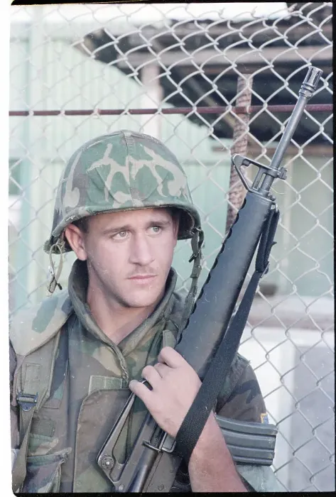 Framed Print : Combat Soldier with Rifle Framed Print : Combat Soldier with Rifle