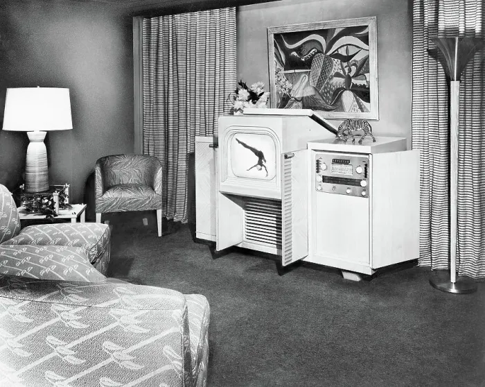 Framed Print : Combination Television and Radio Set Framed Print : Combination Television and Radio Set