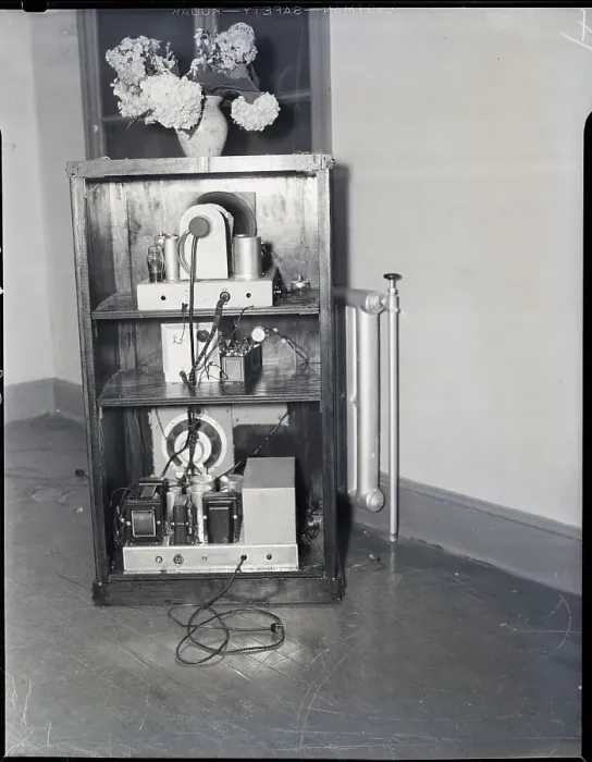 Framed Print : Combination Tv And Radio Set