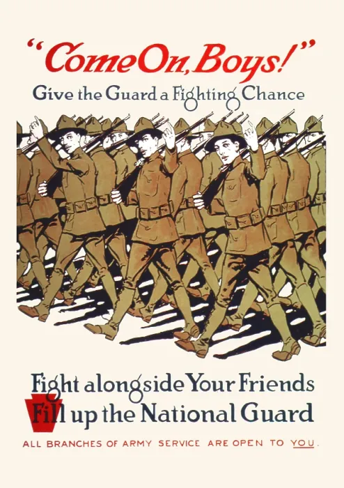 Framed Print : Come On Boys! Give The Guard a Fighting Chance