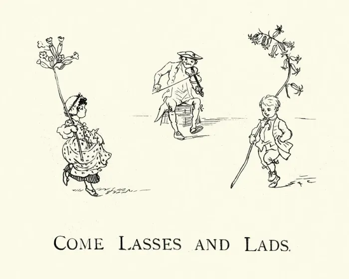 Framed Print : Come, Lasses And Lads, Little girl and boy dancing to the violin, 19th Century Framed Print : Come, Lasses And Lads, Little girl and boy dancing to the violin, 19th Century