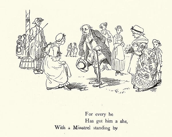 Come, Lasses And Lads, With a Minstrel standing by, 19th Century