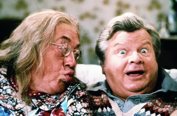 : Comedian Benny Hill and Costar in Costume : Comedian Benny Hill and Costar in Costume