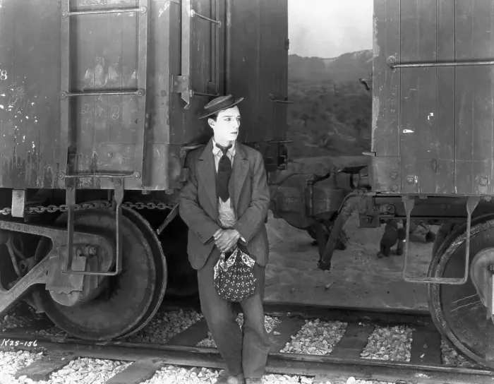 Framed Print : Comedian Buster Keaton In Movie Scene Framed Print : Comedian Buster Keaton In Movie Scene