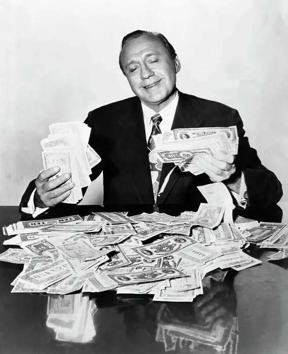 Framed Print : Comedian Jack Benny Counting His Money Framed Print : Comedian Jack Benny Counting His Money