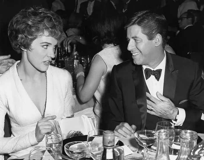 Framed Print : Comedian Jerry Lewis and Julie Andrews Framed Print : Comedian Jerry Lewis and Julie Andrews
