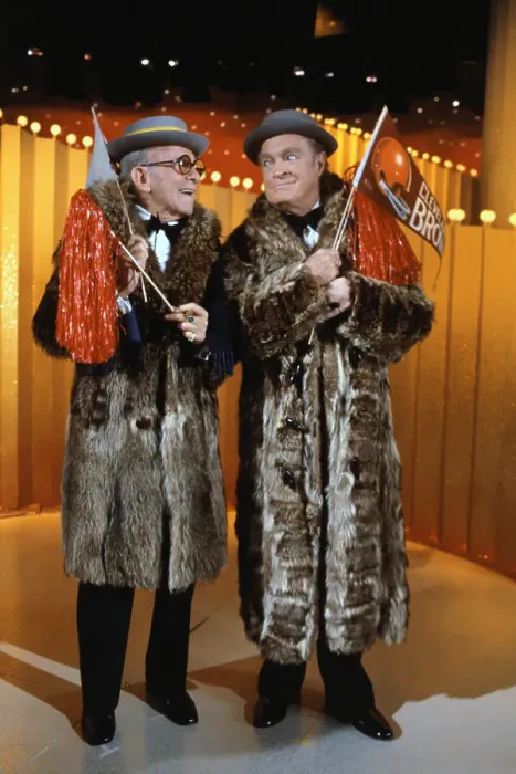 Framed Print : Comedians Bob Hope and George Burns on Stage Framed Print : Comedians Bob Hope and George Burns on Stage