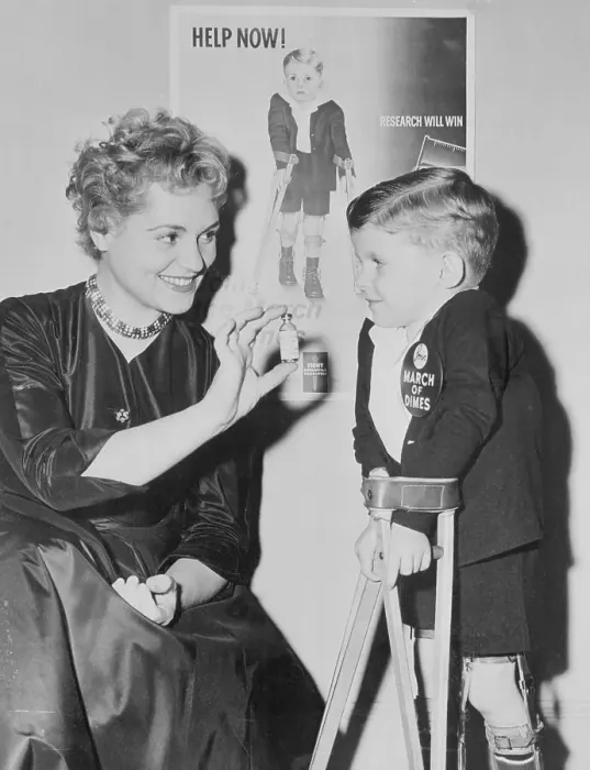 Framed Print : Comedienne Actress Judy Holliday with Polio Poster Boy Framed Print : Comedienne Actress Judy Holliday with Polio Poster Boy