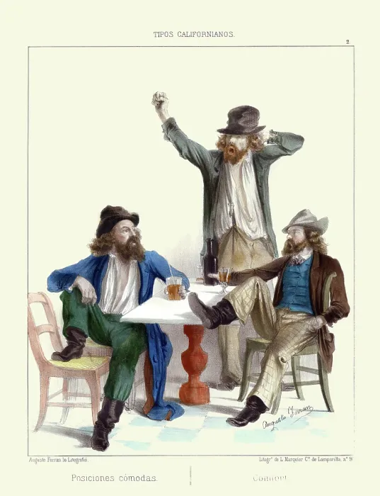 Framed Print : Comfort. Twelve views of gold miners showing what individual miners looked like