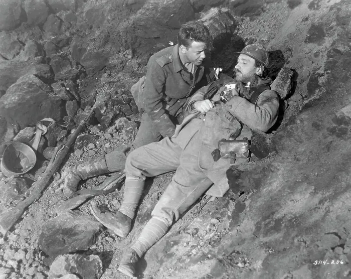 Framed Print : Comforting a Dying Soldier in All Quiet on the Western Front Framed Print : Comforting a Dying Soldier in All Quiet on the Western Front