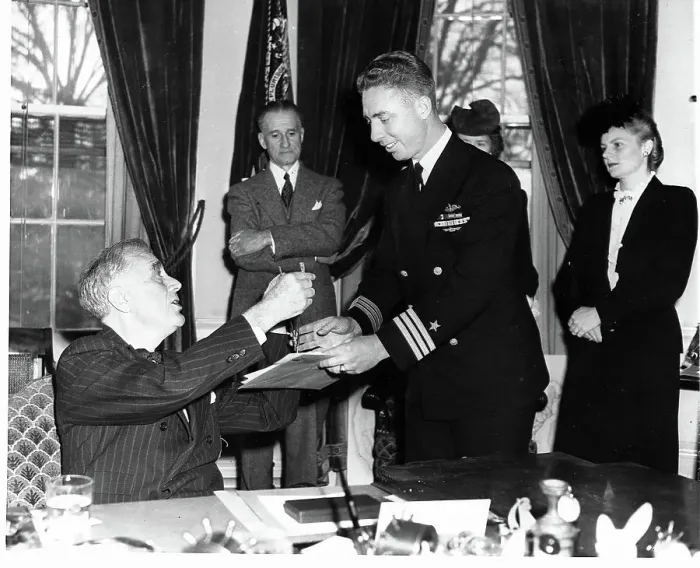Framed Print : Commander Lawson P. Ramage Receiving Award From FDR Framed Print : Commander Lawson P. Ramage Receiving Award From FDR