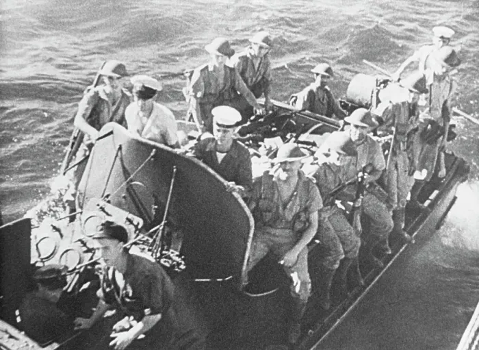 Framed Print : Commandos Clinging to Boat Framed Print : Commandos Clinging to Boat