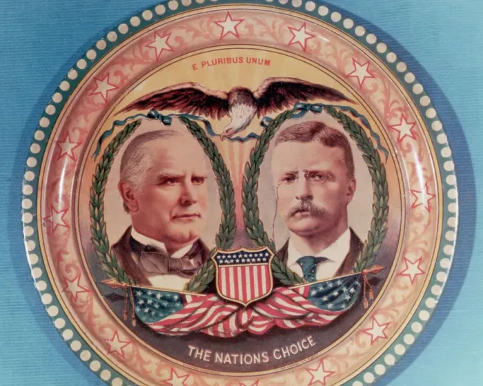 Framed Print : Commemorative Tin of 1900 Presidential Election Framed Print : Commemorative Tin of 1900 Presidential Election
