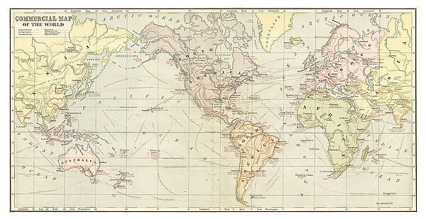 Commercial Map of the World 1881