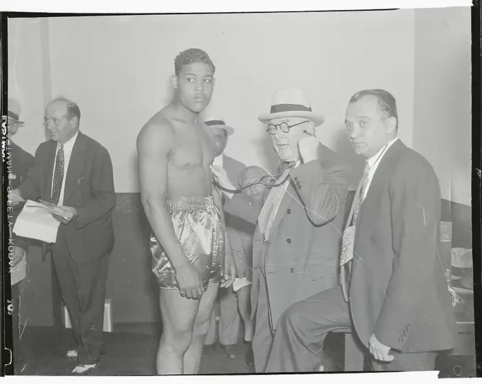 Framed Print : Commission Doctor Examining Joe Louis Framed Print : Commission Doctor Examining Joe Louis