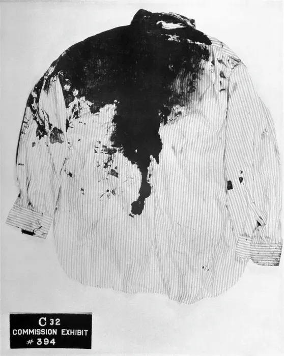 Framed Print : Commission's Exhibit of Blood Splattered Shirt of John F. Kennedy Framed Print : Commission's Exhibit of Blood Splattered Shirt of John F. Kennedy