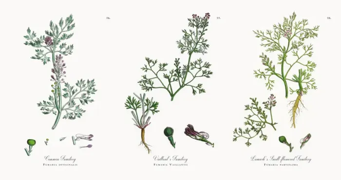 Framed Print : Common Fumitory, Fumaria officinalis, Victorian Botanical Illustration, 1863 Framed Print : Common Fumitory, Fumaria officinalis, Victorian Botanical Illustration, 1863