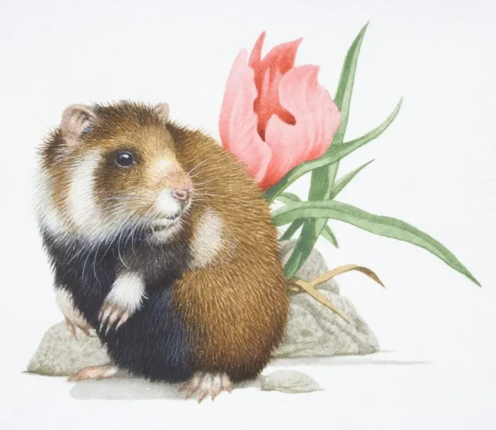 Framed Print : Common Hamster, Cricetus cricetus, front view Framed Print : Common Hamster, Cricetus cricetus, front view
