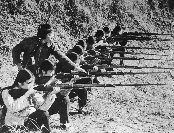 Framed Print : Communist Chinese military forces train the young Framed Print : Communist Chinese military forces train the young