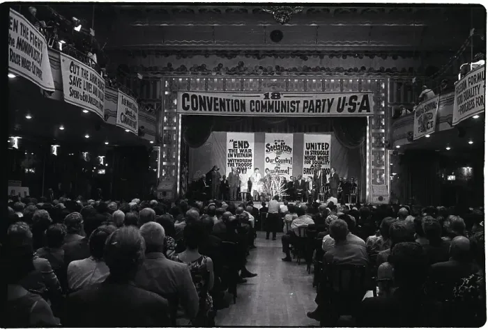 Framed Print : Communist Convention in Hall with Placards Framed Print : Communist Convention in Hall with Placards