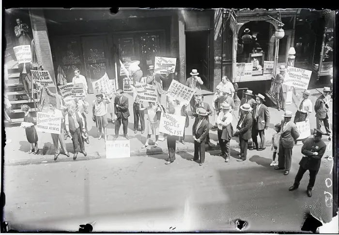 Framed Print : Communist Demonstrators In Chinotown Framed Print : Communist Demonstrators In Chinotown