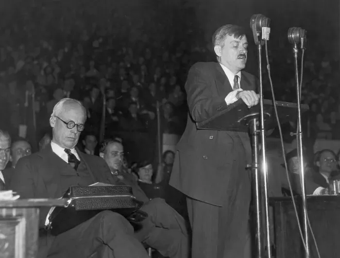Framed Print : Communist Party Secretary Earl Browder Speaking at the Garden Framed Print : Communist Party Secretary Earl Browder Speaking at the Garden