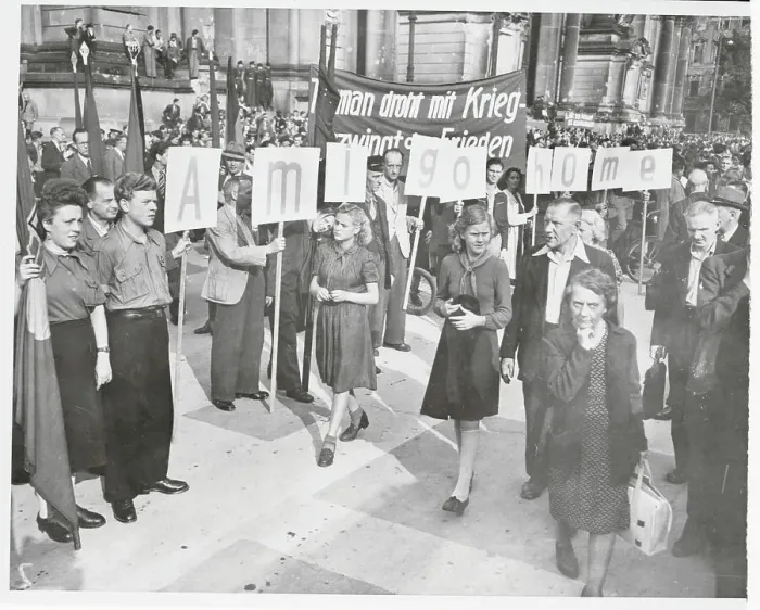 Framed Print : Communist Sympathizers Protesting with Signs Framed Print : Communist Sympathizers Protesting with Signs