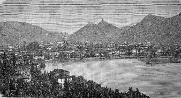 Framed Print : Como and Lake Como, Lombardy, Italy, in 1880, Historic, Digital Reproduction of an Original 19th century Artwork Framed Print : Como and Lake Como, Lombardy, Italy, in 1880, Historic, Digital Reproduction of an Original 19th century Artwork