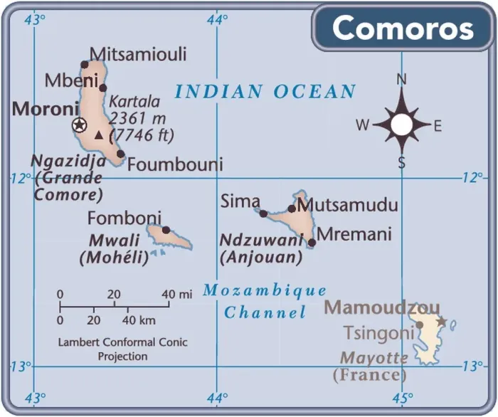 : Comoros country map : Comoros country map