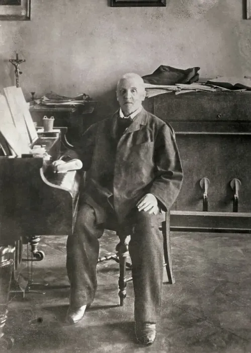 Framed Print : Composer Anton Bruckner by Grand Piano Framed Print : Composer Anton Bruckner by Grand Piano