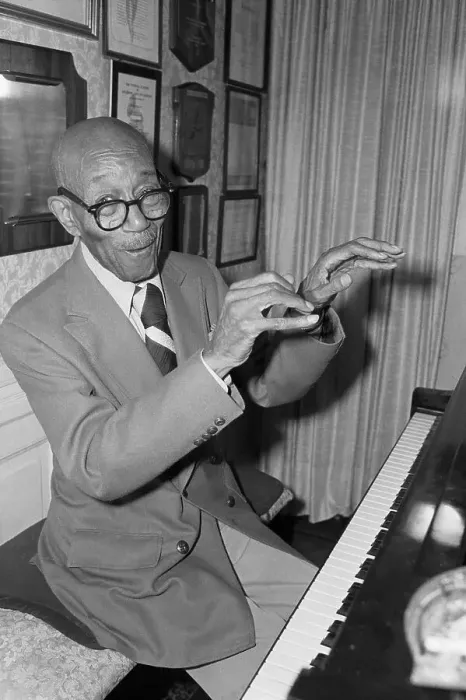 Framed Print : Composer Eubie Blake Playing Piano at Home Framed Print : Composer Eubie Blake Playing Piano at Home