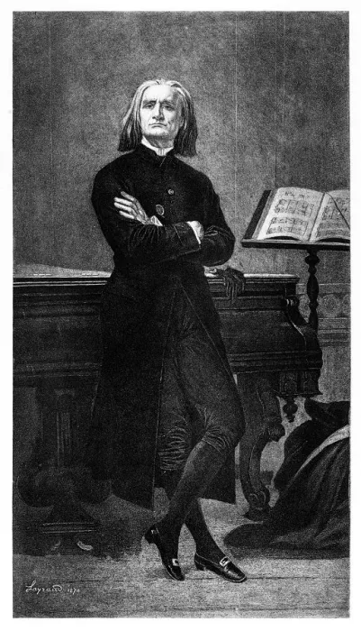 Framed Print : Composer Franz Liszt engraving 1894