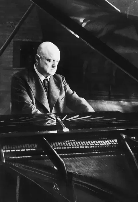 Framed Print : Composer Jean Sibelius At The Piano