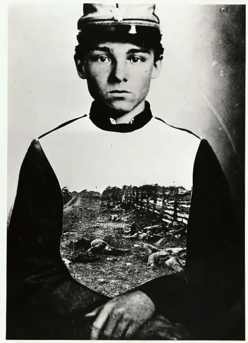 Framed Print : Composite of Union Soldier and Battlefield