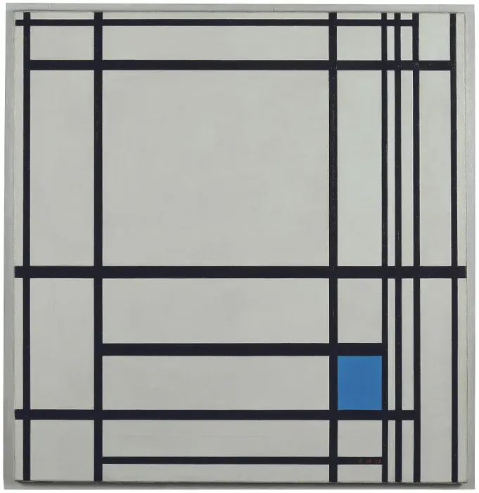 Framed Print : Compositie Met Lijnen En Met Kleur: Iii Framed Print : Compositie Met Lijnen En Met Kleur: Iii