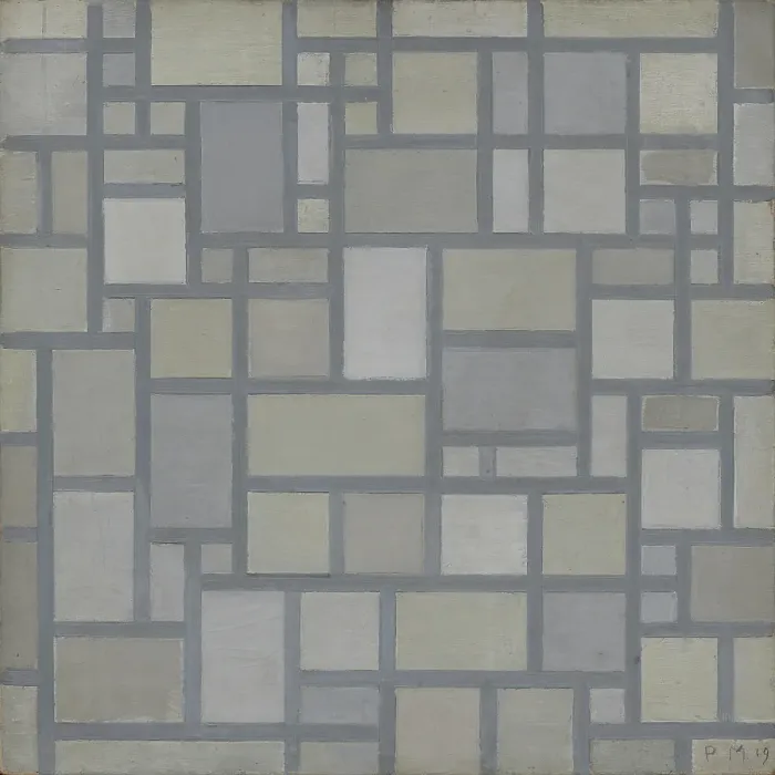 Framed Print : Composition: Light Colour Planes With Grey Lines (Composition With Grid 7) Framed Print : Composition: Light Colour Planes With Grey Lines (Composition With Grid 7)