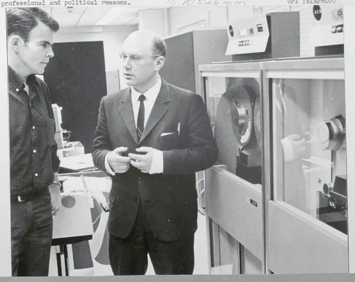 Framed Print : Computer Operators at Computer Center Framed Print : Computer Operators at Computer Center