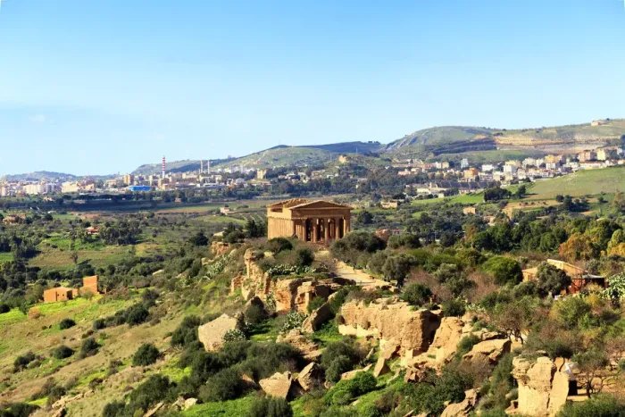 Framed Print : Concordia Temple view in Sicily Italy Framed Print : Concordia Temple view in Sicily Italy