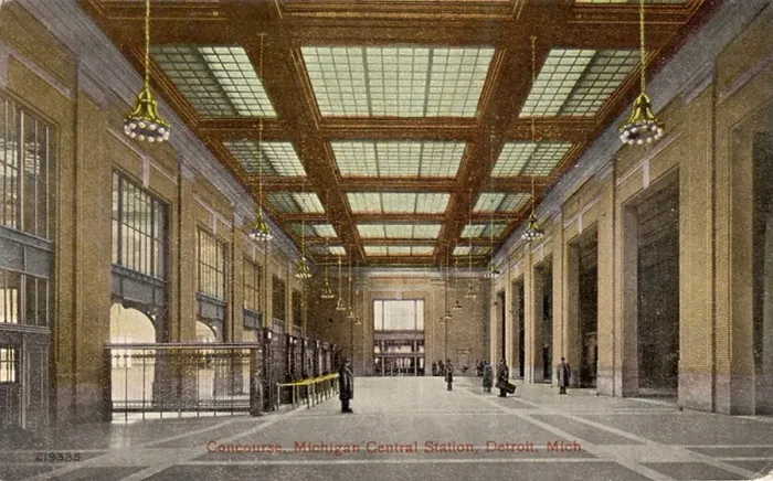Framed Print : Concourse of Michigan Central Station Postcard by Valentine Souvenir Framed Print : Concourse of Michigan Central Station Postcard by Valentine Souvenir