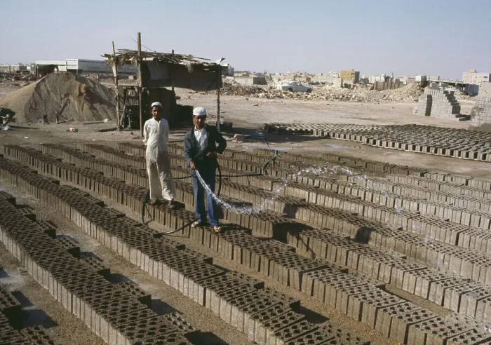 Framed Print : Concrete Block Manufacture, Riyadh Framed Print : Concrete Block Manufacture, Riyadh