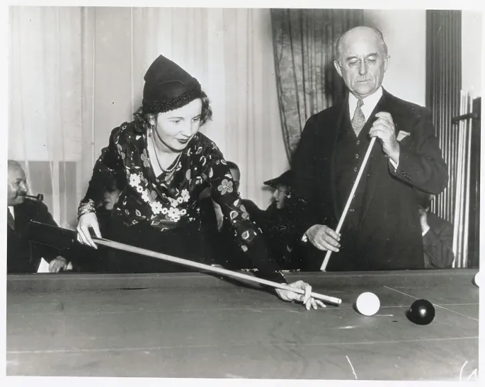 Framed Print : Conde Nast and Female Friend Playing Pool Framed Print : Conde Nast and Female Friend Playing Pool