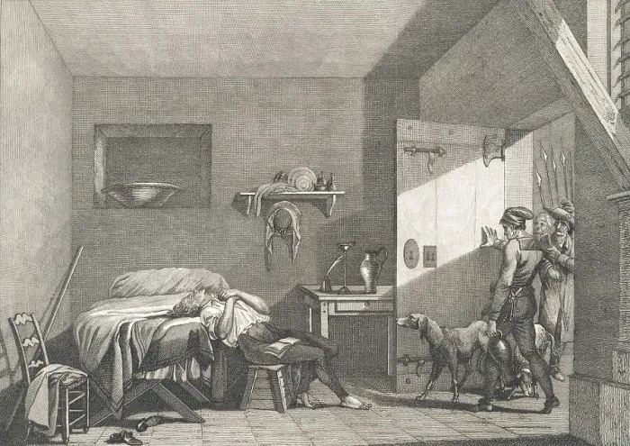 Framed Print : Condorcet Dying in His Prison Cell Framed Print : Condorcet Dying in His Prison Cell