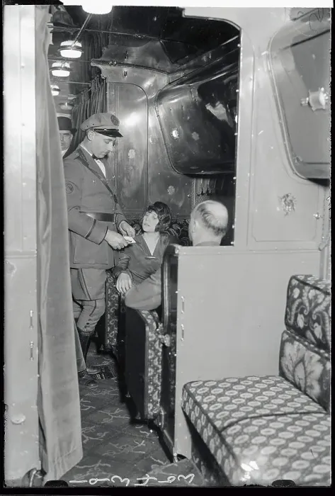 Framed Print : Conductor Collecting Tickets From Passengers