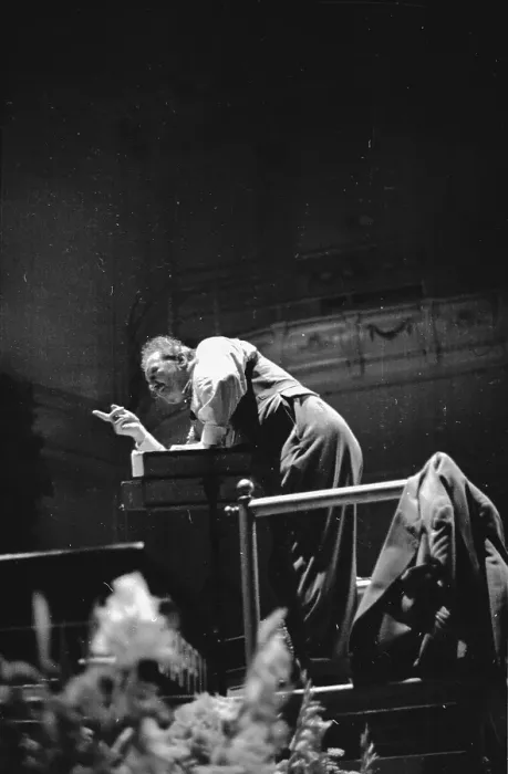 Framed Print : Conductor Explains Framed Print : Conductor Explains
