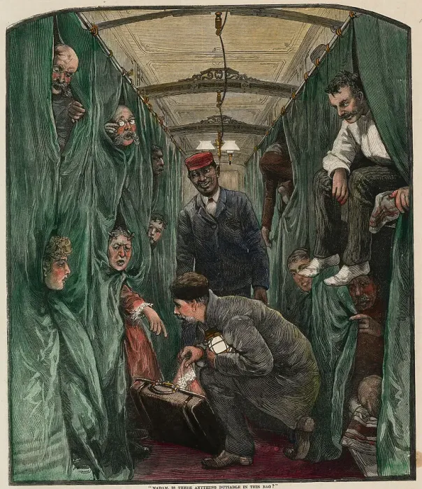 Framed Print : Conductor and Inspector During Baggage Search Routine Framed Print : Conductor and Inspector During Baggage Search Routine