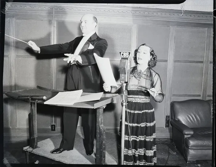 Framed Print : Conductor and Singer at Radio Station Framed Print : Conductor and Singer at Radio Station