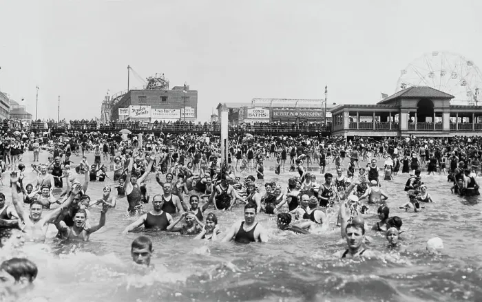 Framed Print : Coney Island Bathers Framed Print : Coney Island Bathers